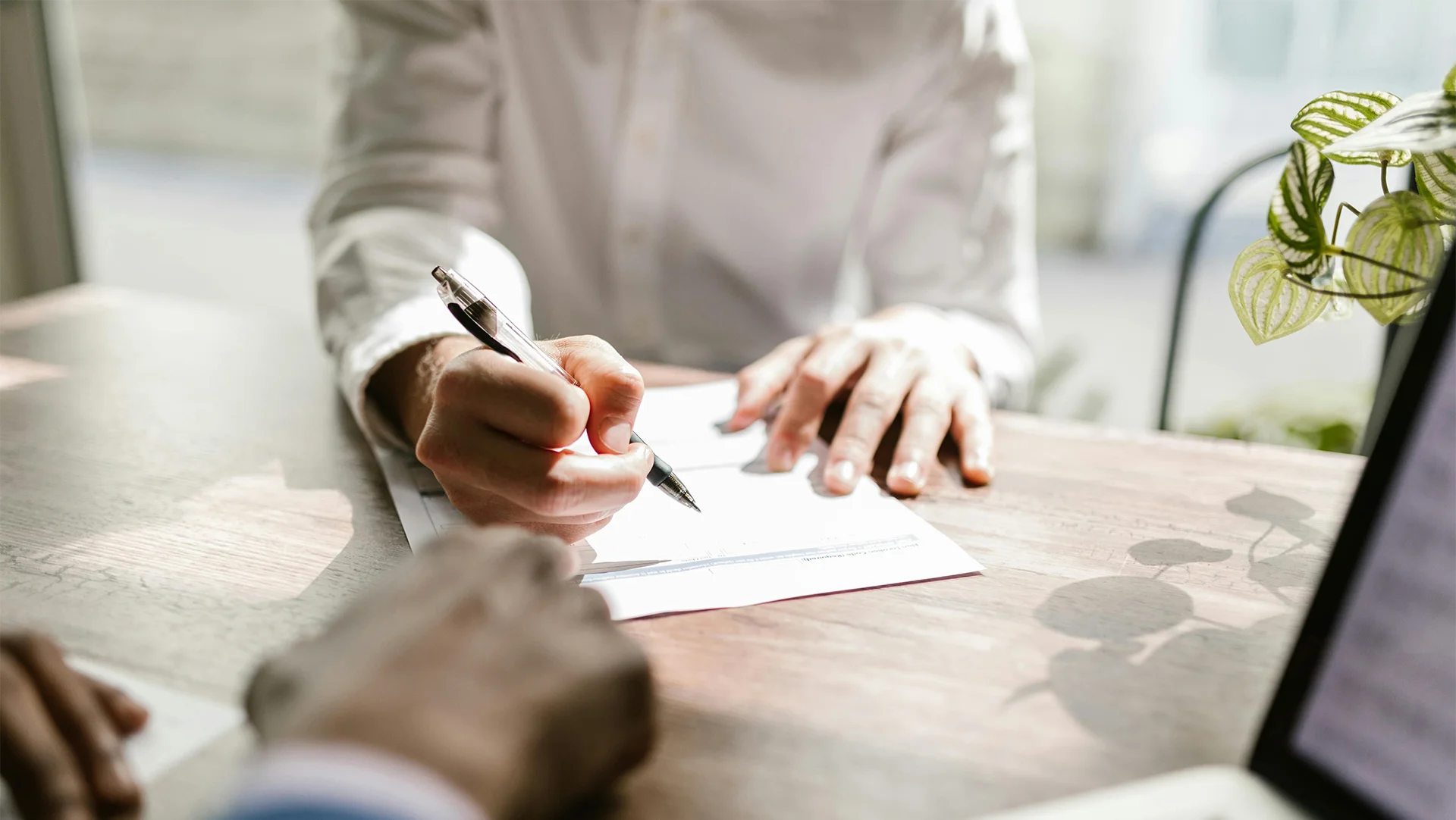 Signing a contract