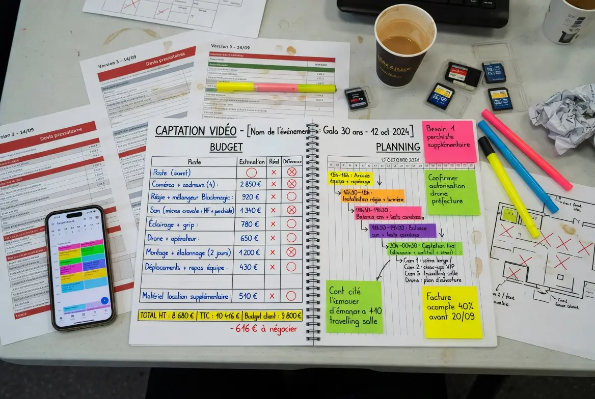 budgetisation vidéo de l'évènement 