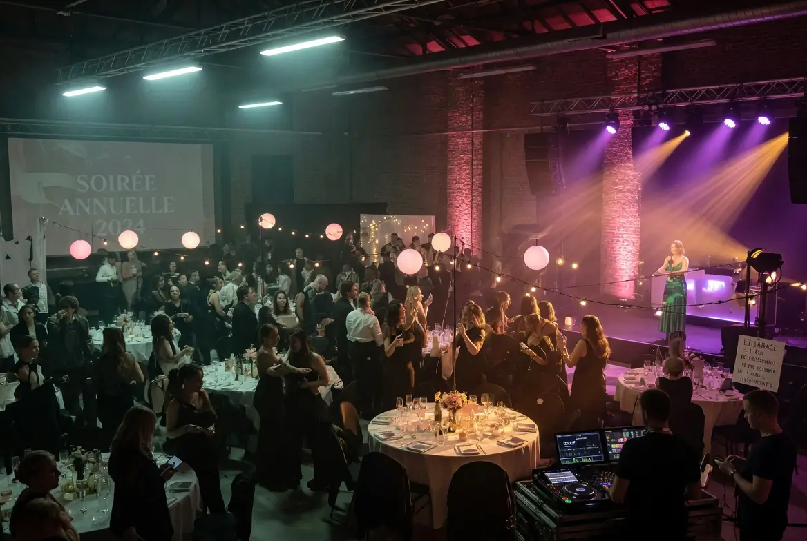 éclairage expert lors d'une soirée