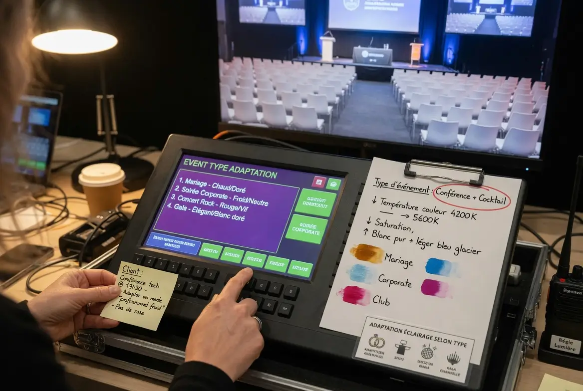 adaptation de l'éclairage en fonction du type d'évènement