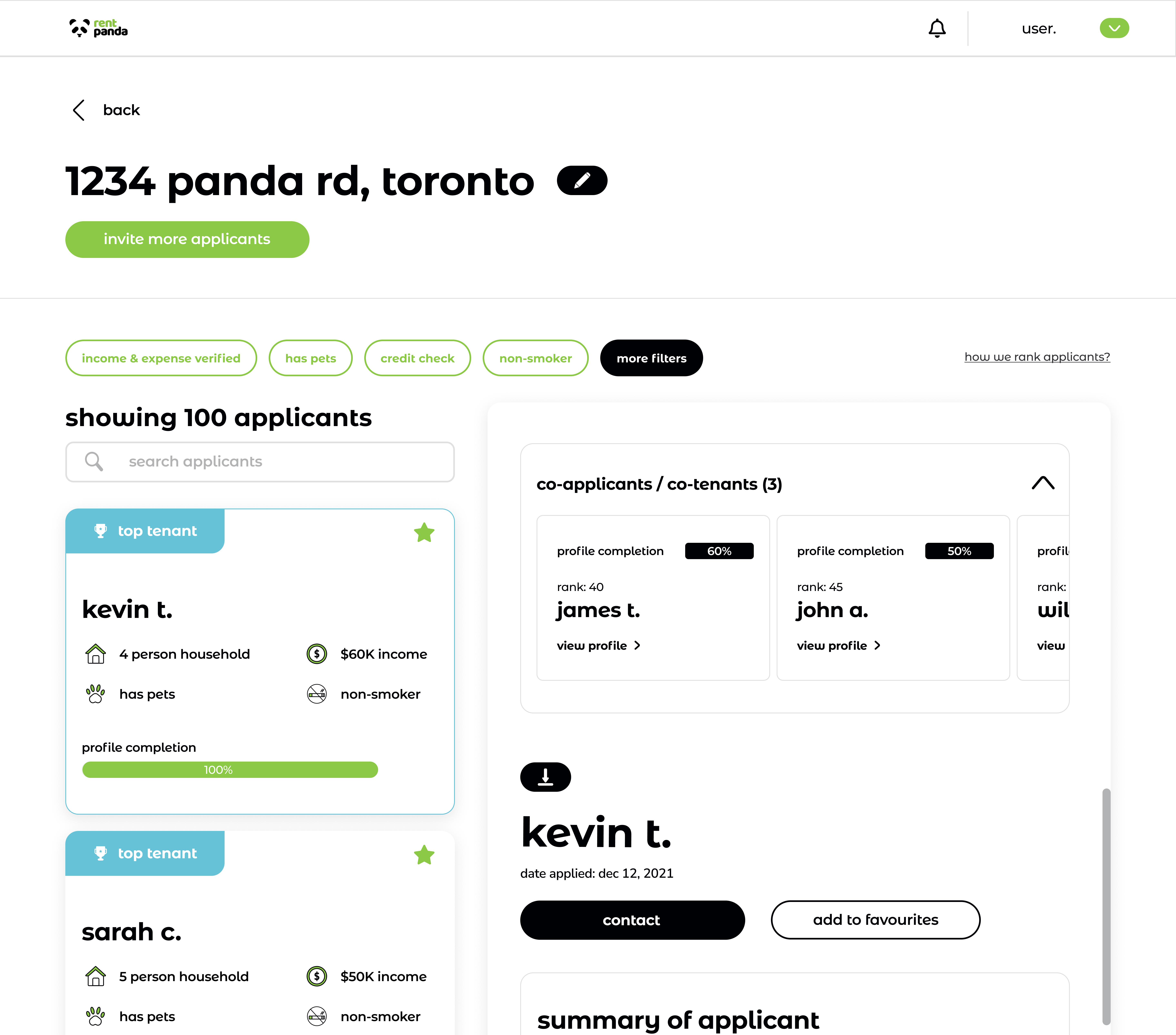 Smart Screening applicant review interface