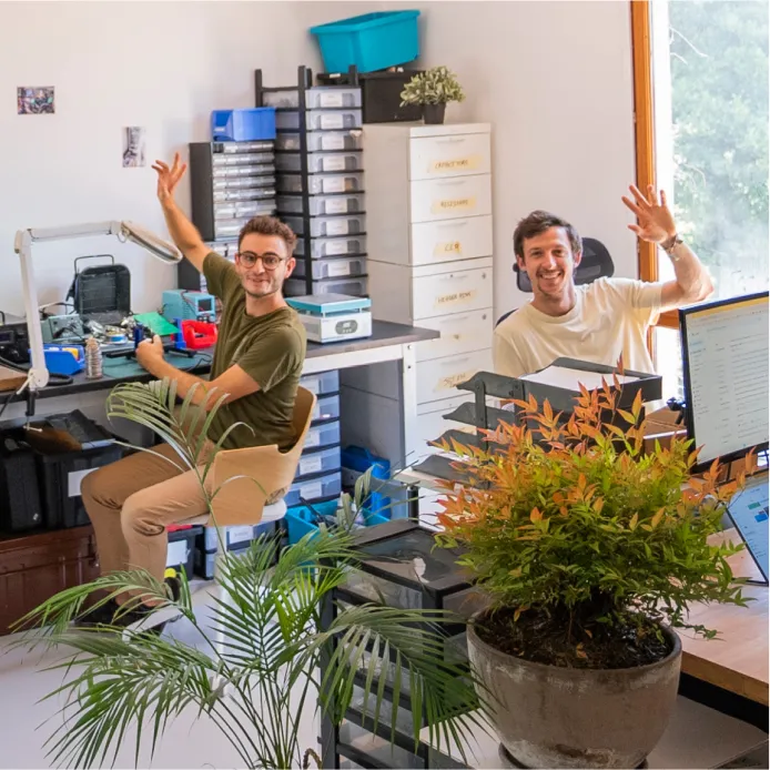 Léo Childéric et Rémi D'Agostino dans l'atelier Epikraft