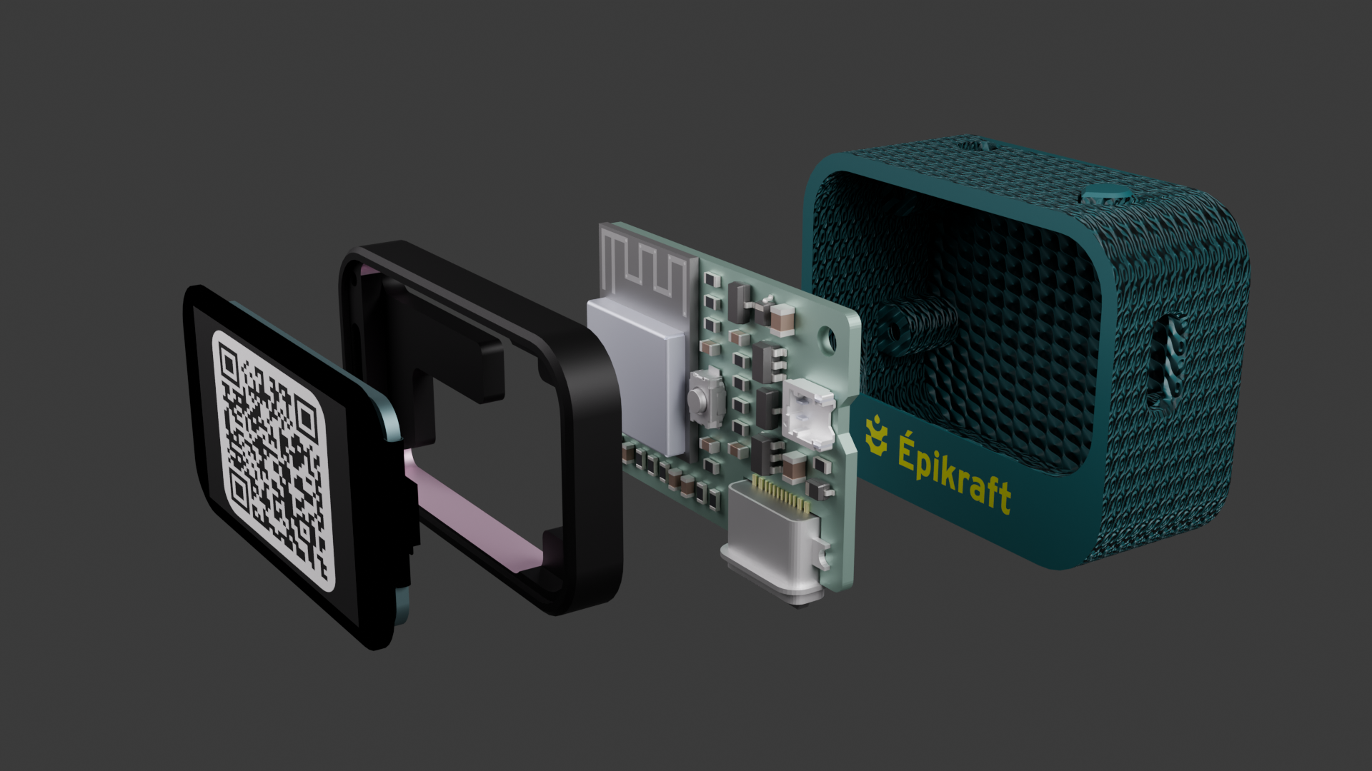 Exploded view electronic device