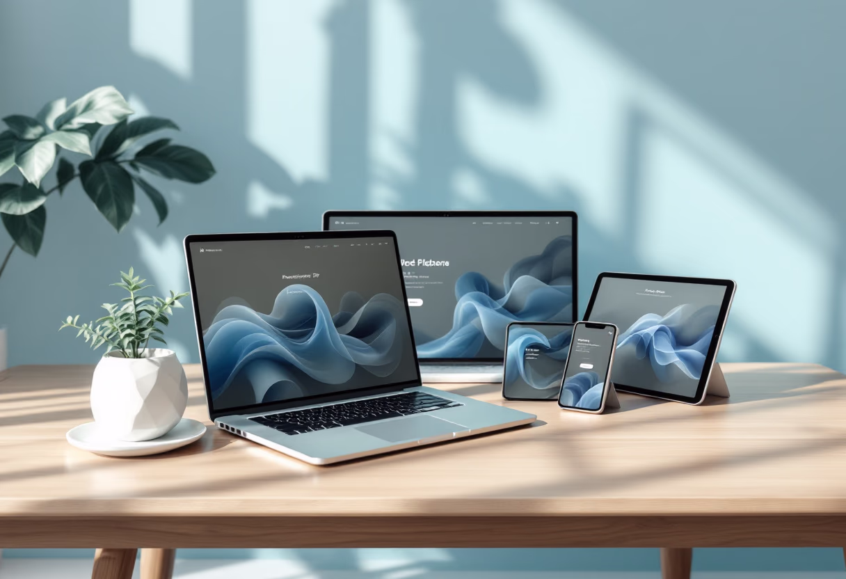 [interface] image of erp system integration on various devices (for an erp company)