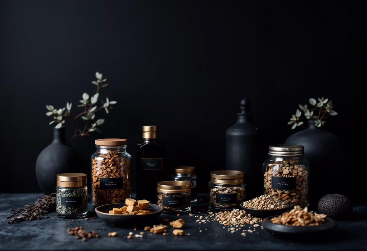 image of an acupuncturist's herb display