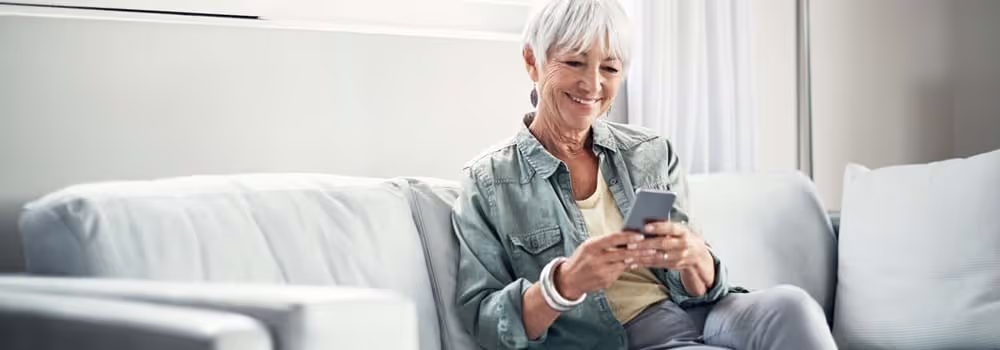 Woman looking at her phone