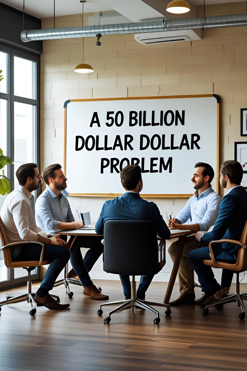 a marketing agency sit around a table in their boardroom talking about the 50 billion dollar problem agencies face today - which is AI search 