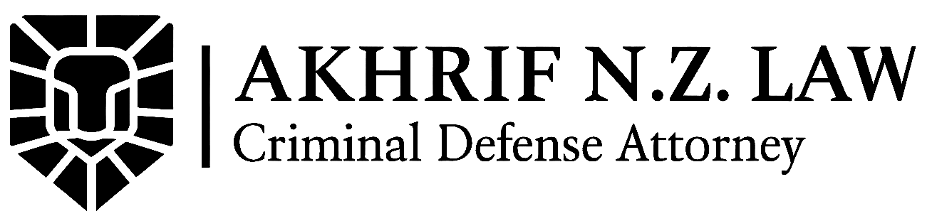Akhrif N.Z. Law firm logo in dark theme.