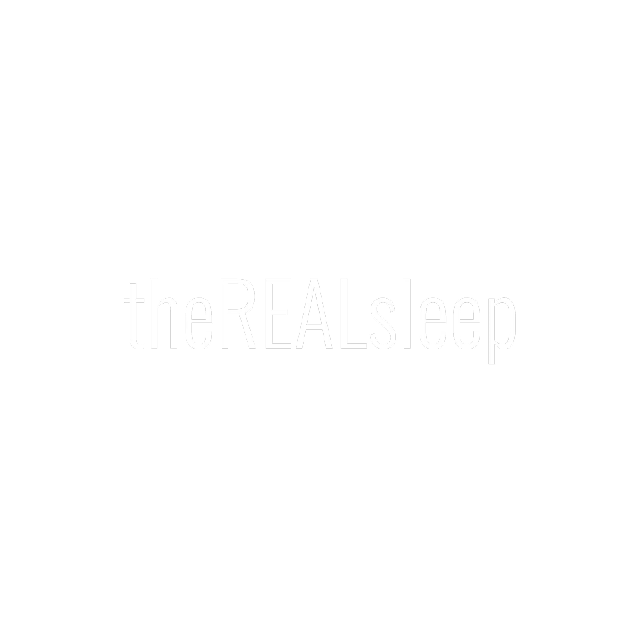 Black background with white text reading 'the REAL sleep'.