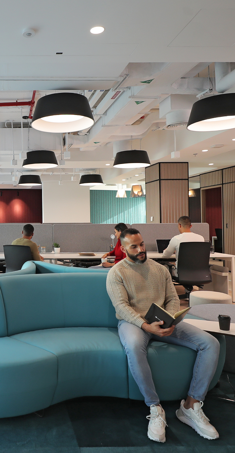 Evening view of Dubai Outsource City from afar