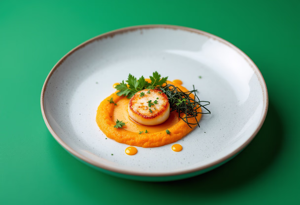 image of plated gourmet dish (for a fine dining restaurant)
