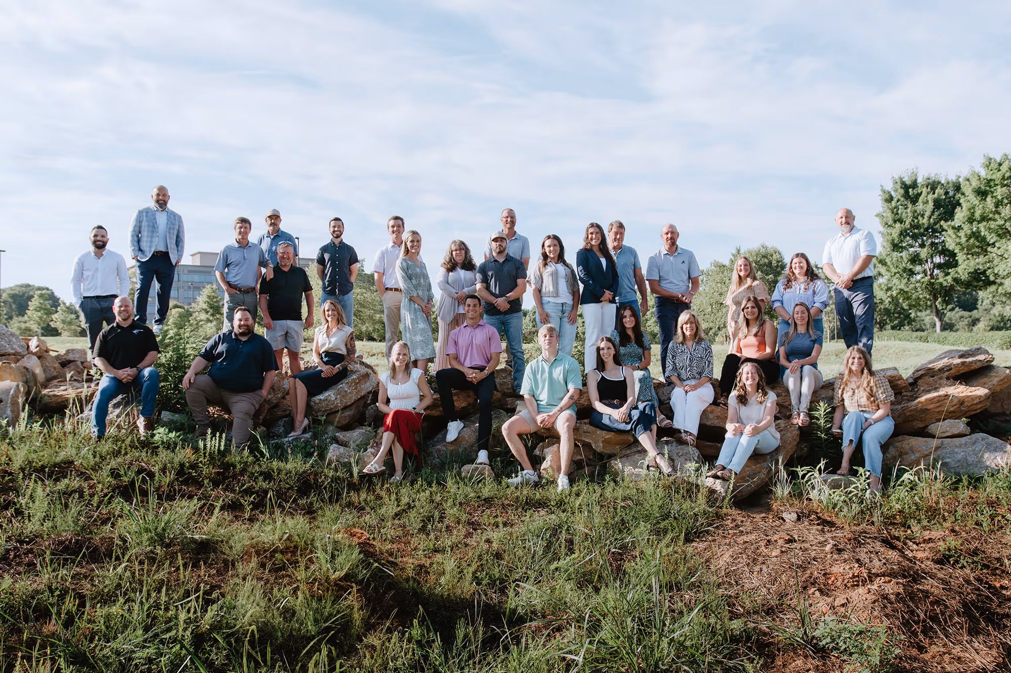 a group of people posing for a photo
