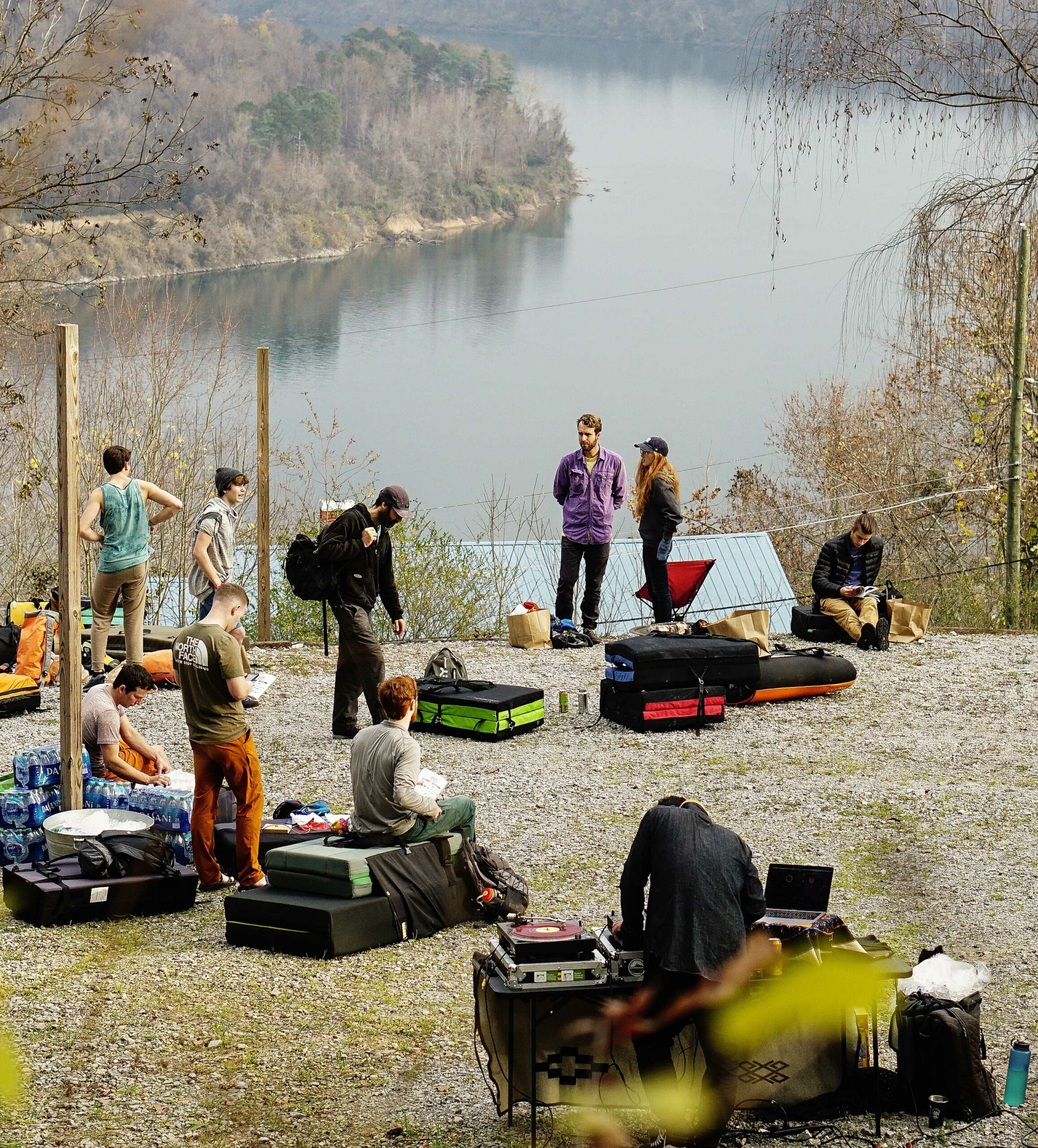 People hanging out at Boulderfest