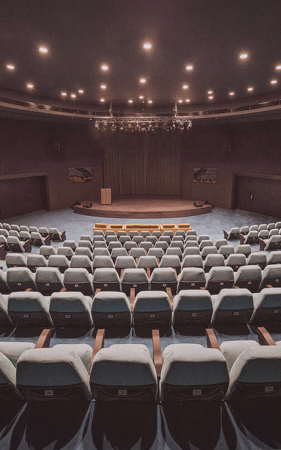 Empty auditorium inside Dubai Knowledge Park event venue.