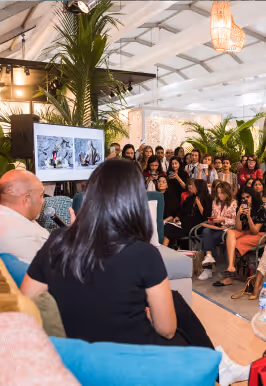 Audience attending a panel discussion event at Dubai Knowledge Park.
