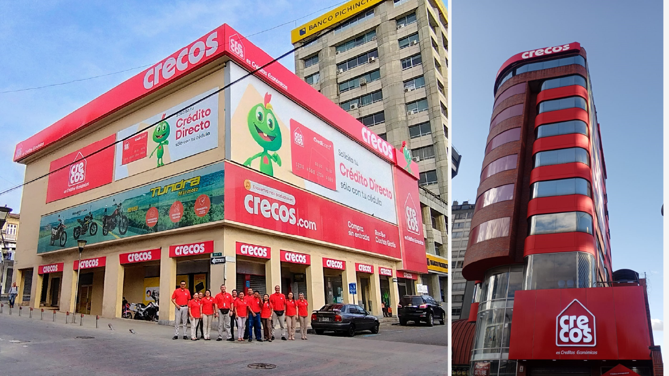 Aplicación de nuevo naming e identidad visual a locales de Crecos.