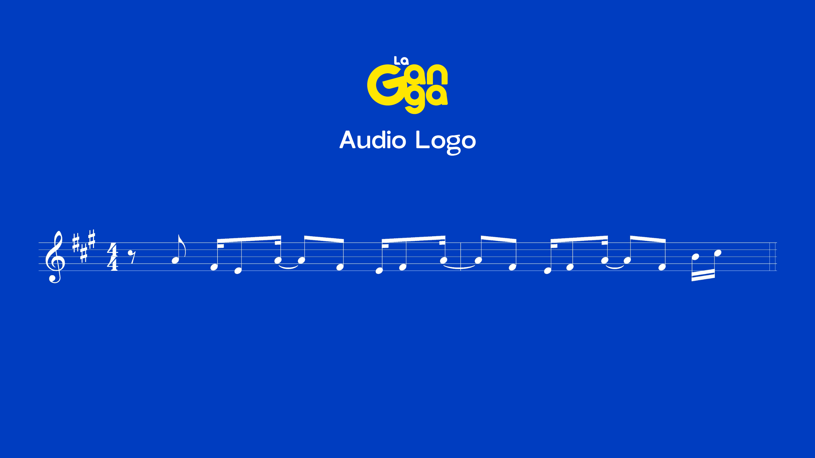 Partitura del audio logo de La Ganga, parte de la identidad sonora desarrollada por Ponk.