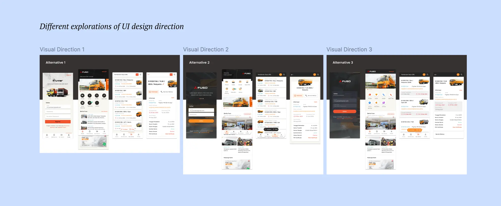 Snippets of UI ideations