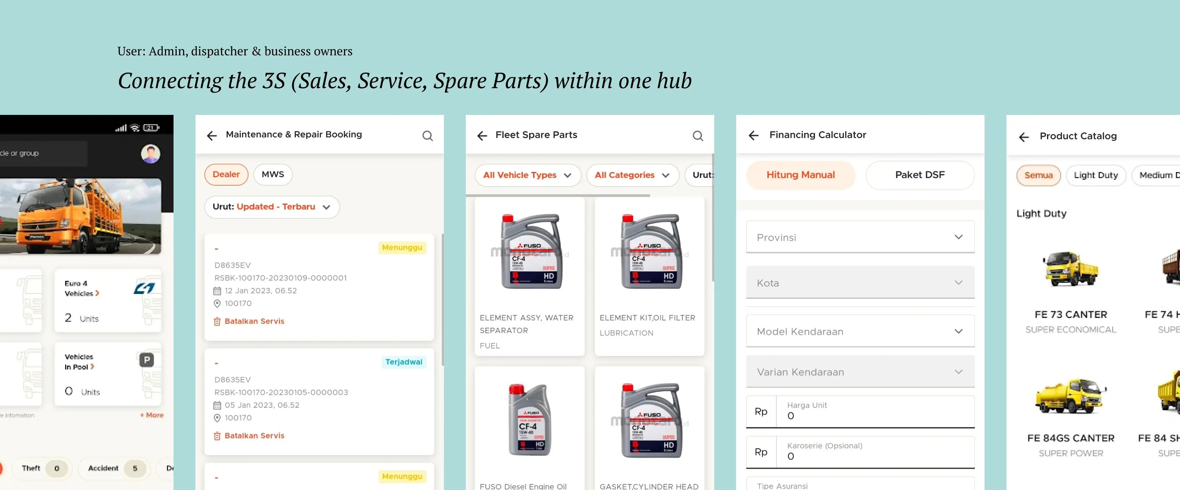 UI showing the omnichannel integration