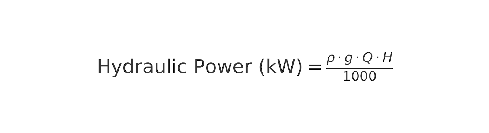 Hydraulic power formula