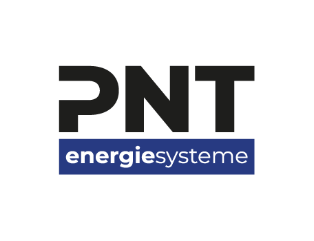 Logo von PNT mit dem Schriftzug "energiesysteme" in blauer Farbe unter dem Haupttext. Der Hintergrund ist in einem neutralen Farbton gehalten.