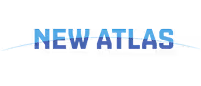 Blau-schwarzes Logo mit dem Text 'NEW ATLAS' und einem geschwungenen Unterstrich.