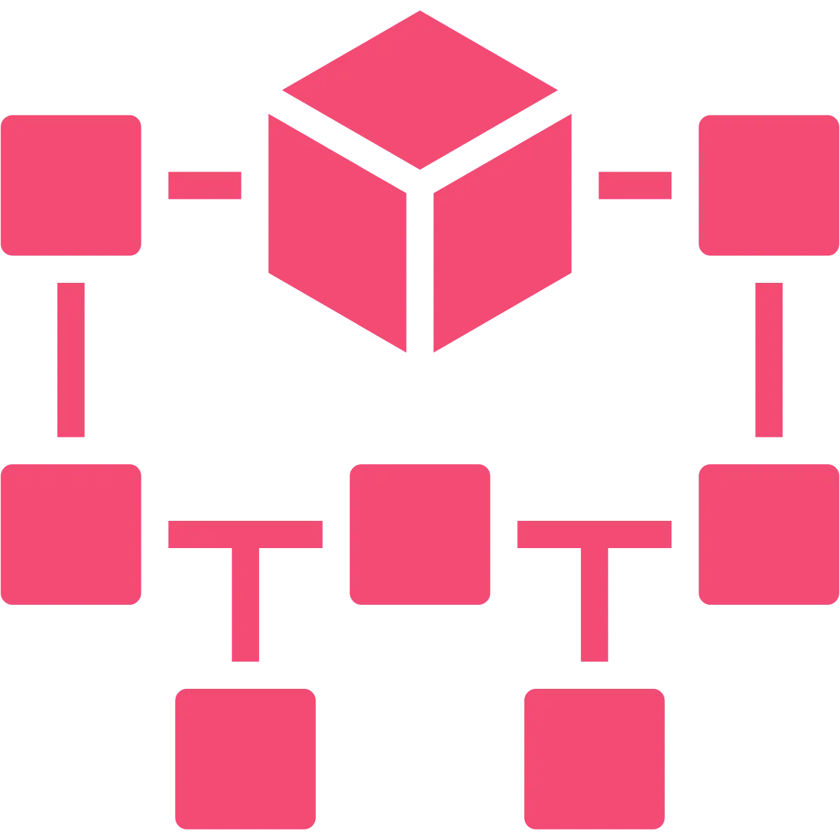 icone architecture reseau rose