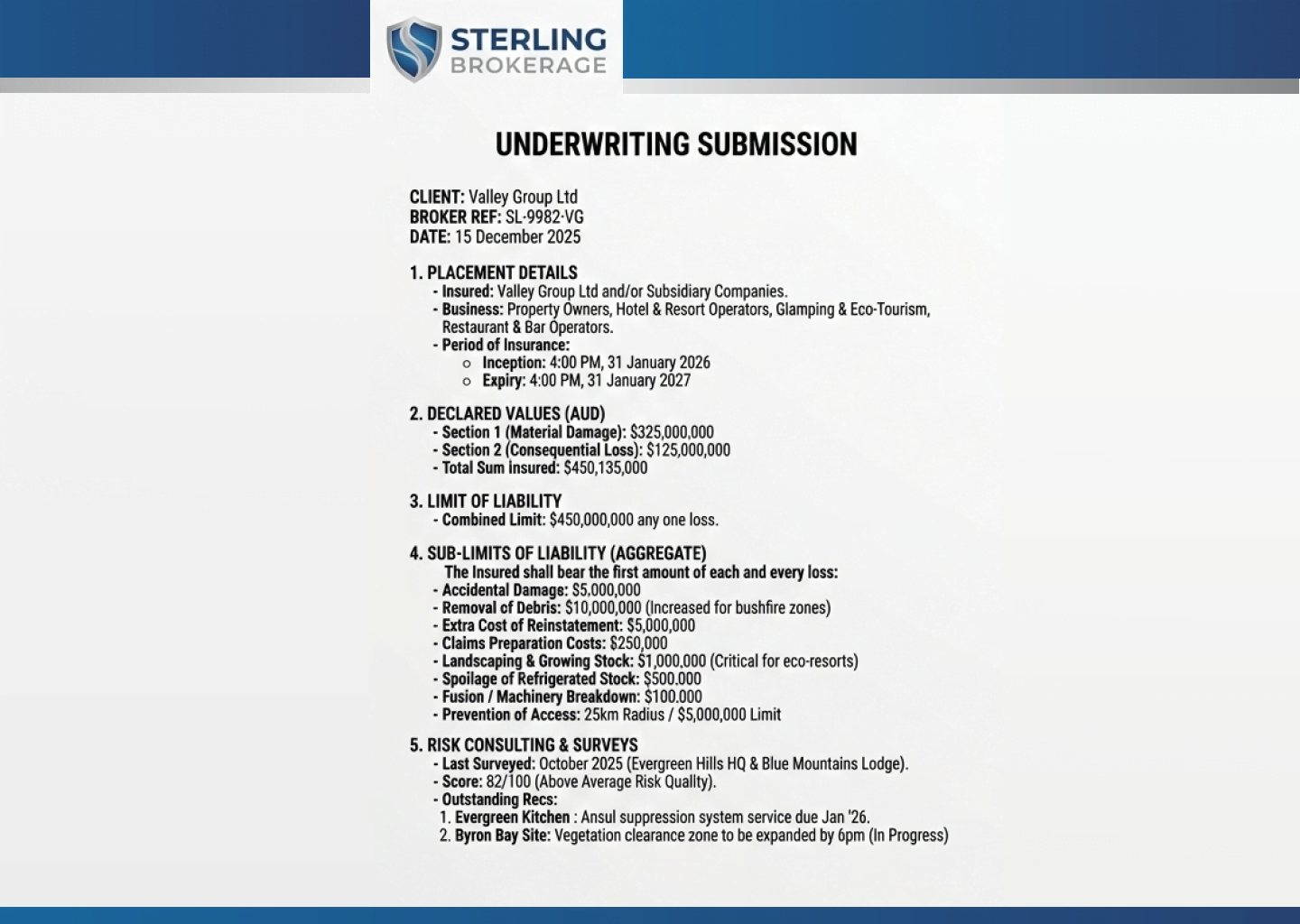 Sterling Brokerage Submission Image