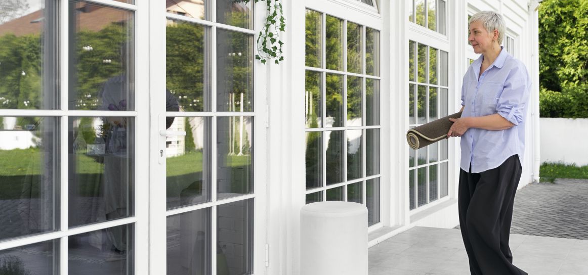 Ideal glass bow windows paired with anthracite aluminium bifold doors in a modern UK rear extension by Klassic Trade Frames.