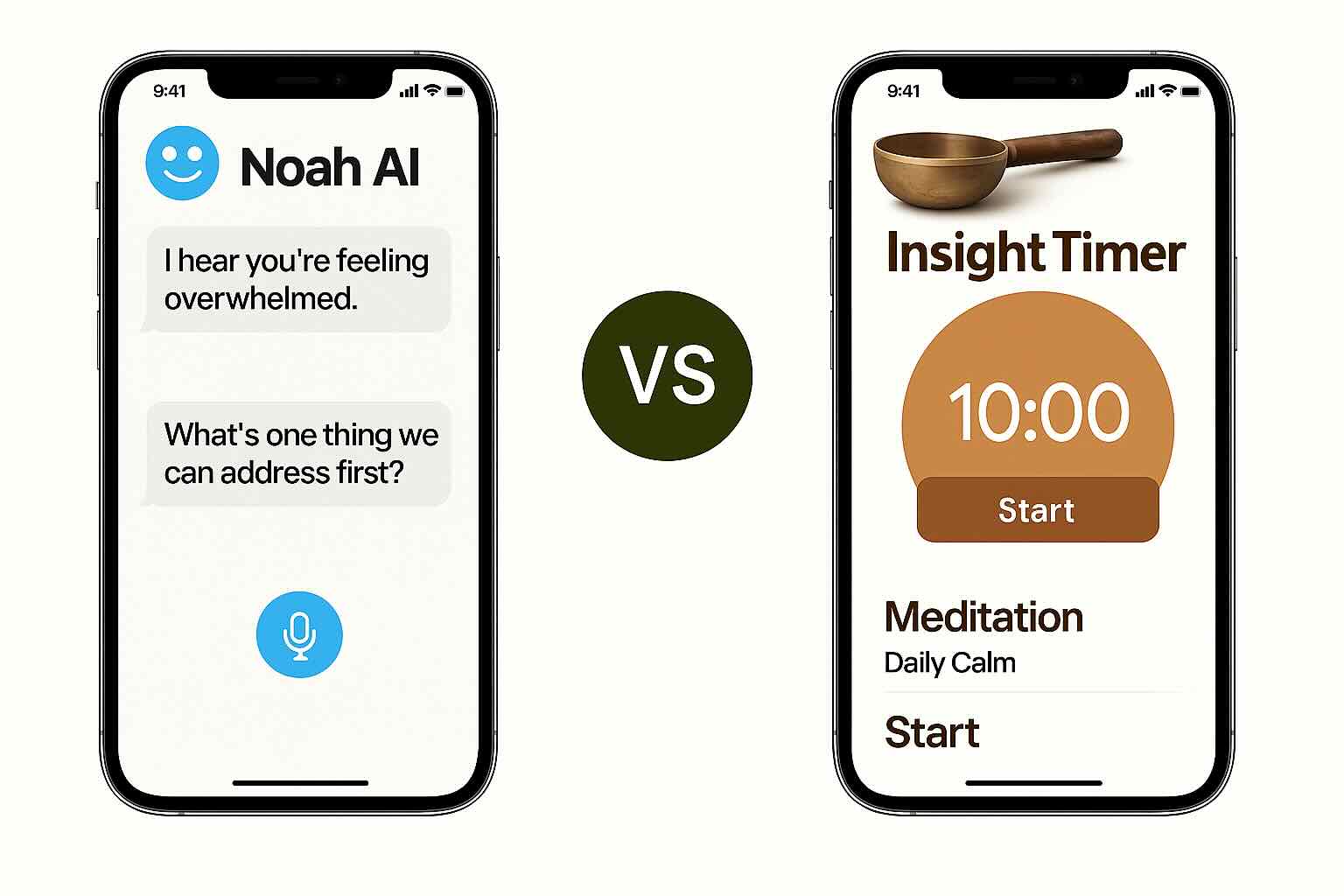 Noah AI vs Insight Timer: Conversational AI Coach or Giant Free Meditation Library?