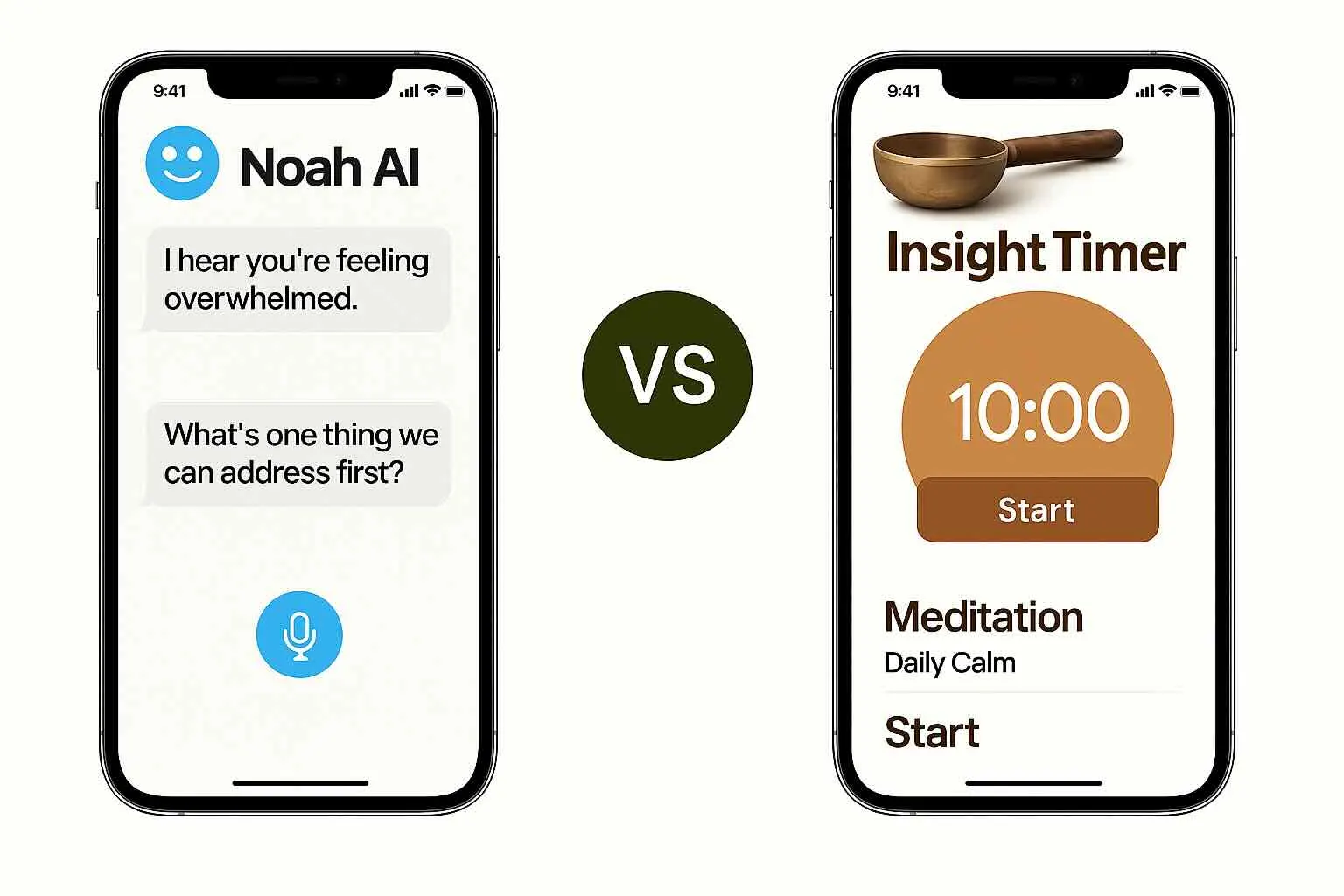 Noah AI vs Insight Timer: Conversational AI Coach or Giant Free Meditation Library?