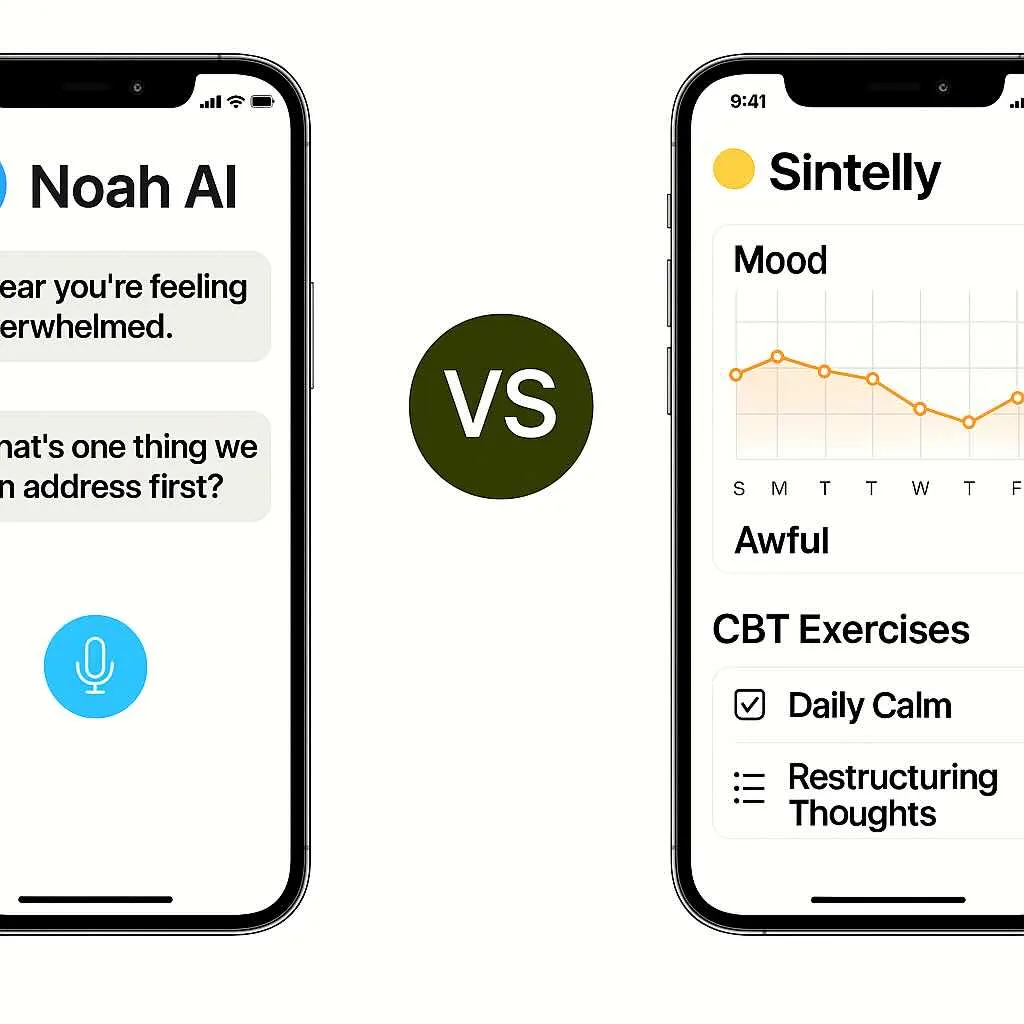 Noah AI vs Sintelly: AI Therapist Champion or Comprehensive CBT Companion?