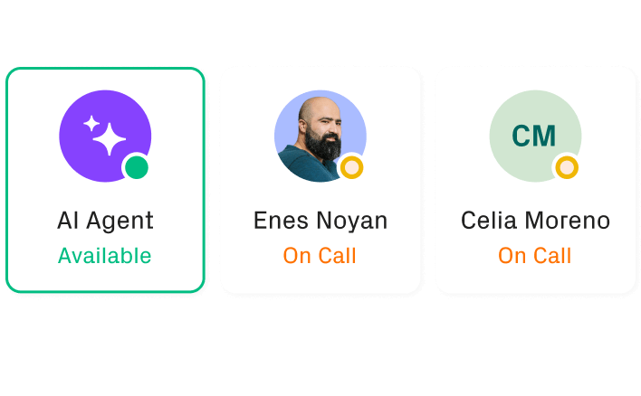 Bild zeigt alle Mitarbeiterinnen sind im Gespräch, AI Agent ist immer erreichbar