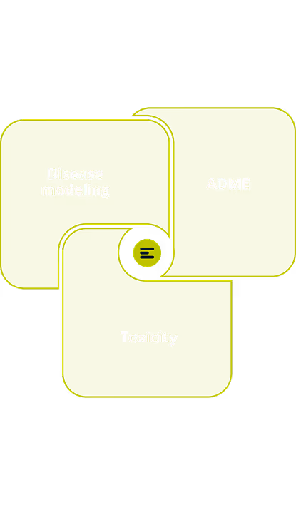 Three overlapping pale green squares with a green circular logo