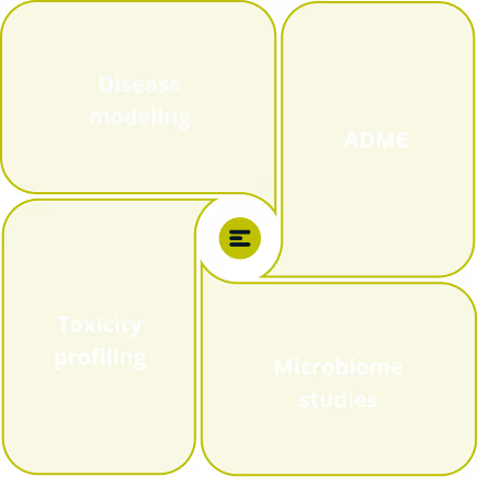 Green and white geometric layout with interconnected rounded rectangular panels