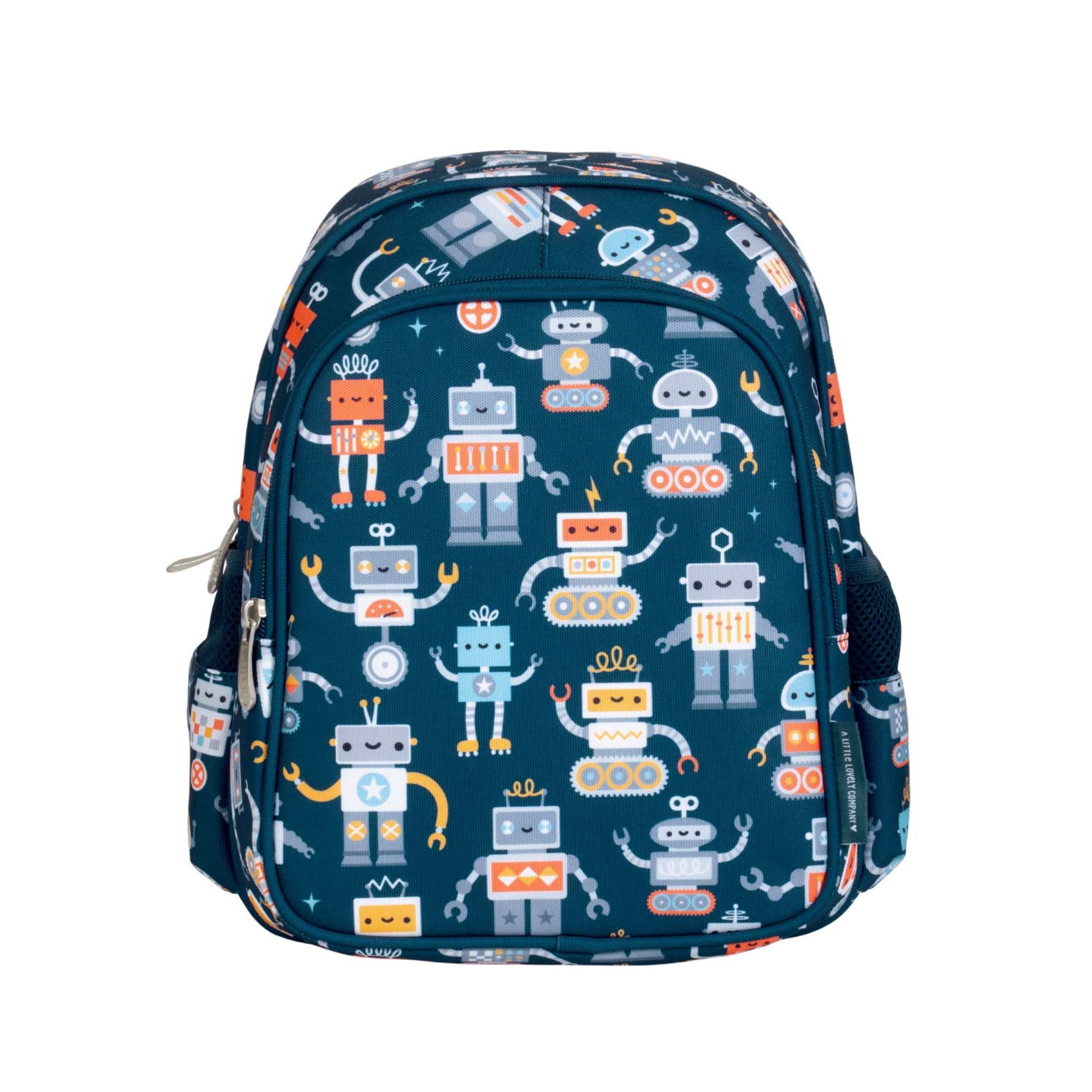 Rugtas van A Little Lovely Company blauw met robots