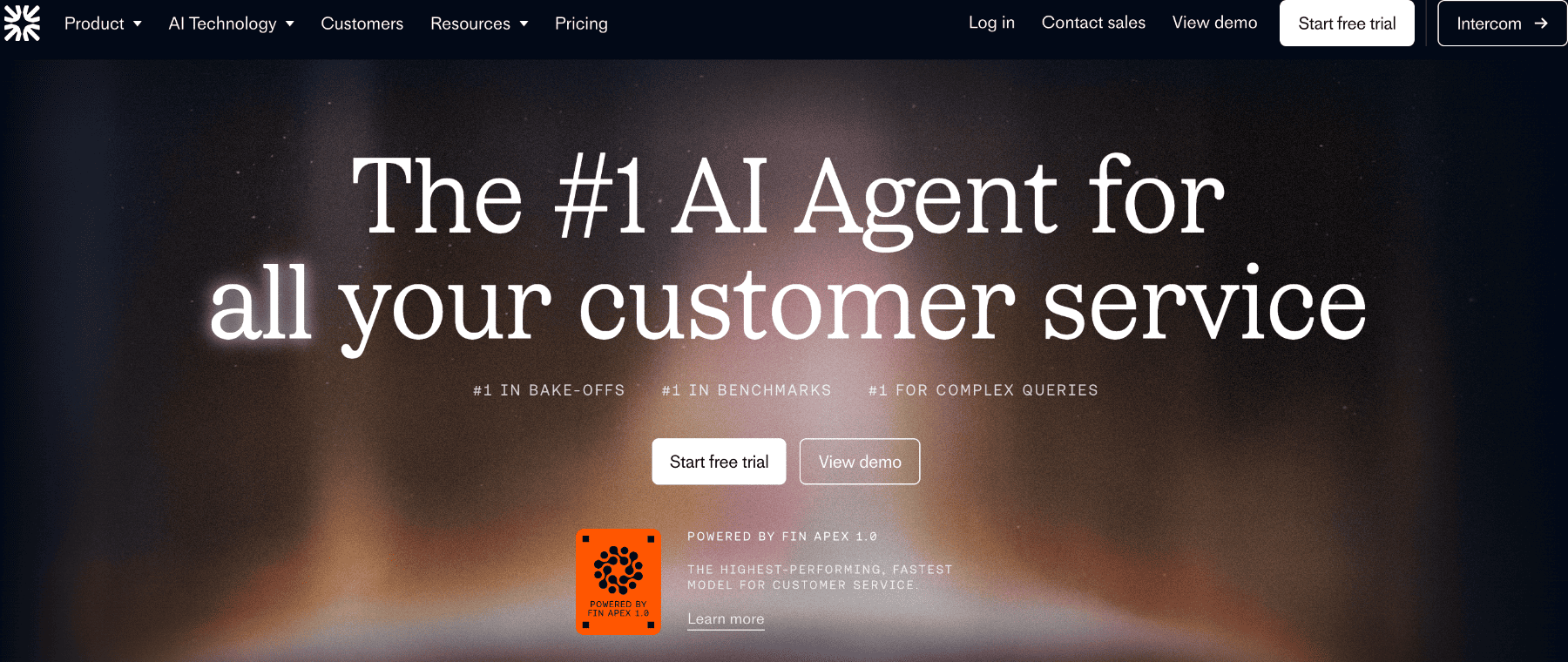 Intercom Fin homepage