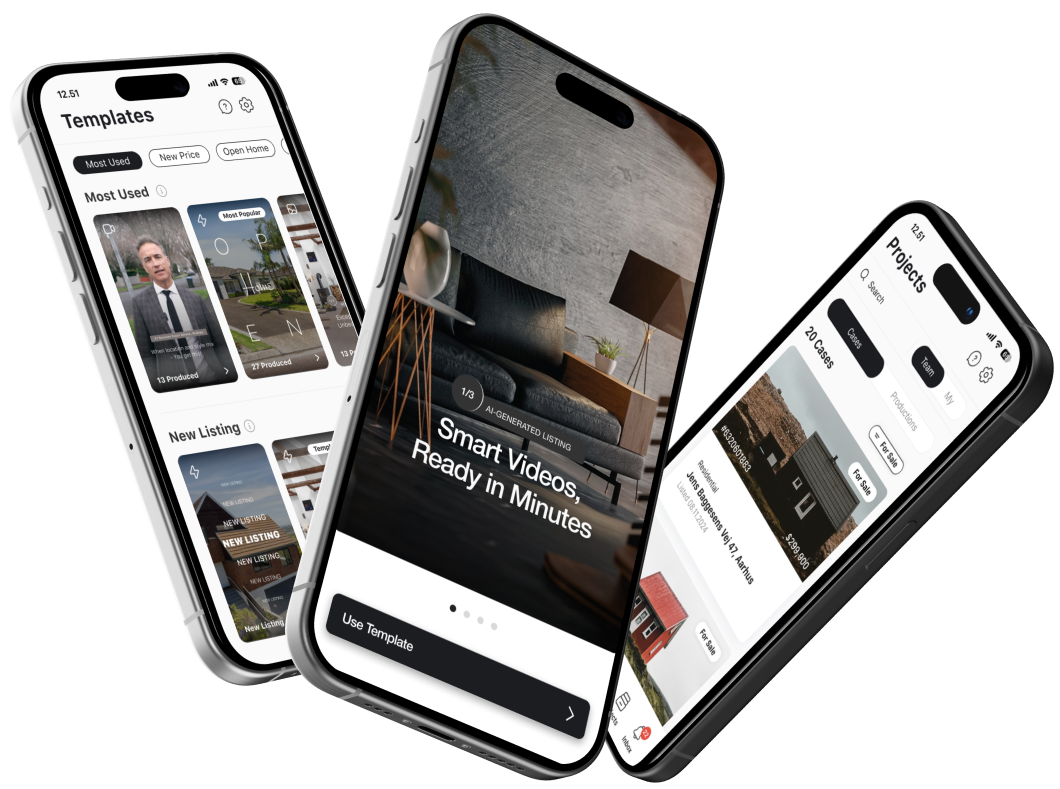 App interface screens