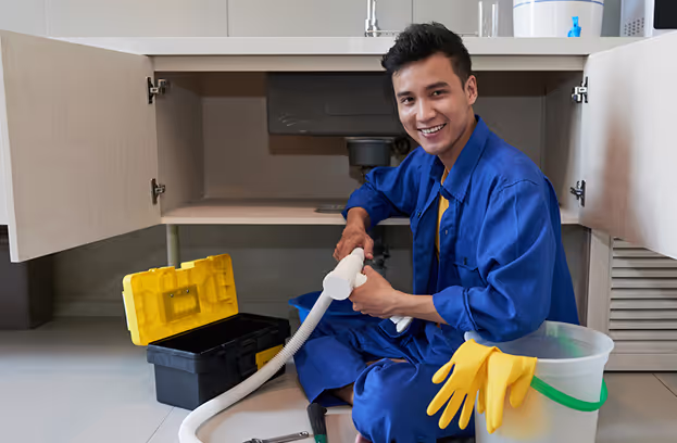 Happy Plumber Completing a Job
