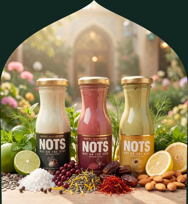 a photo of three bottles of NOTS Gourmet Dresing