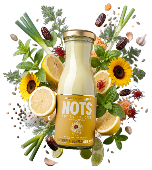 a bottle of NOTS Salad Dressing
