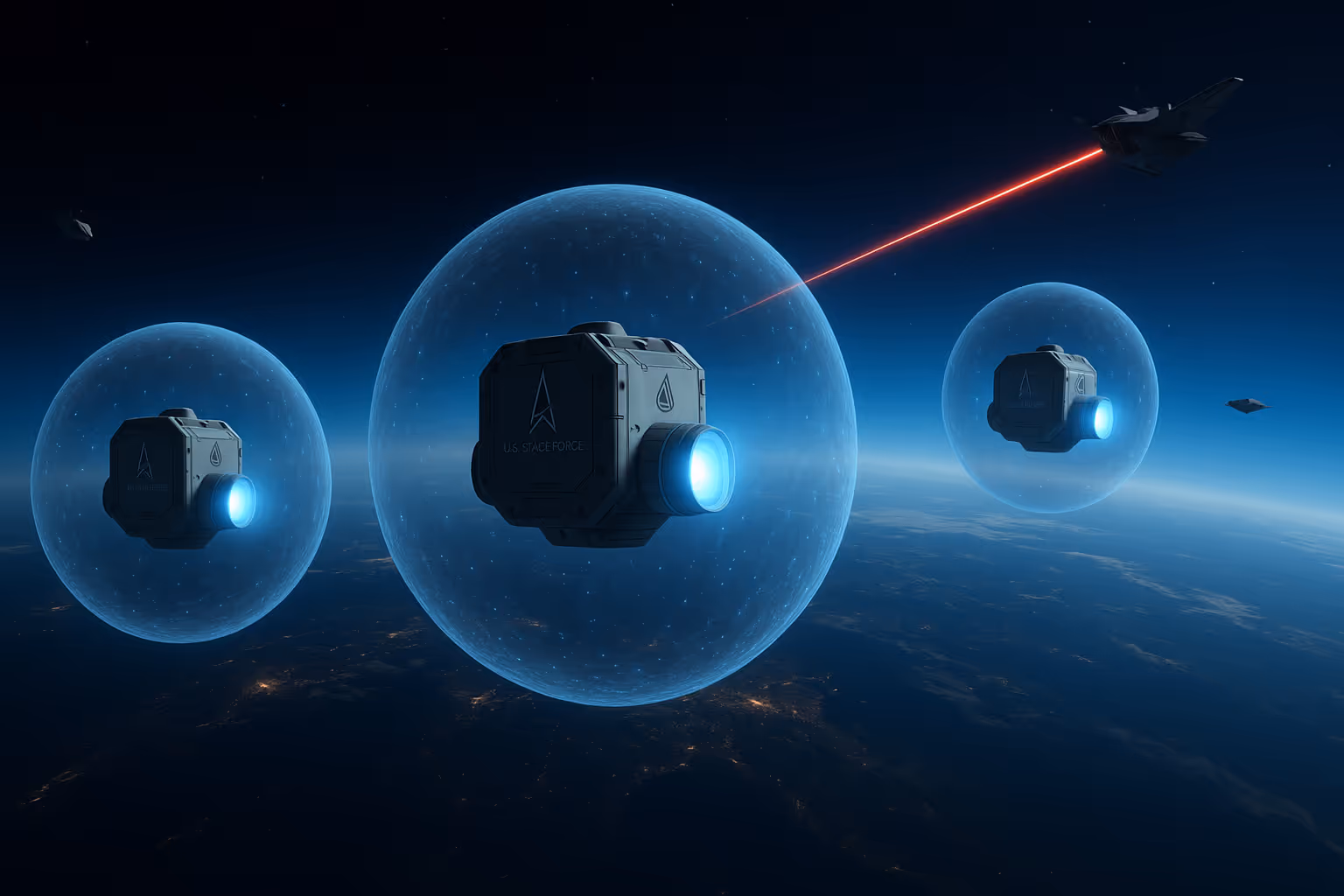 An image of the space craft shielded