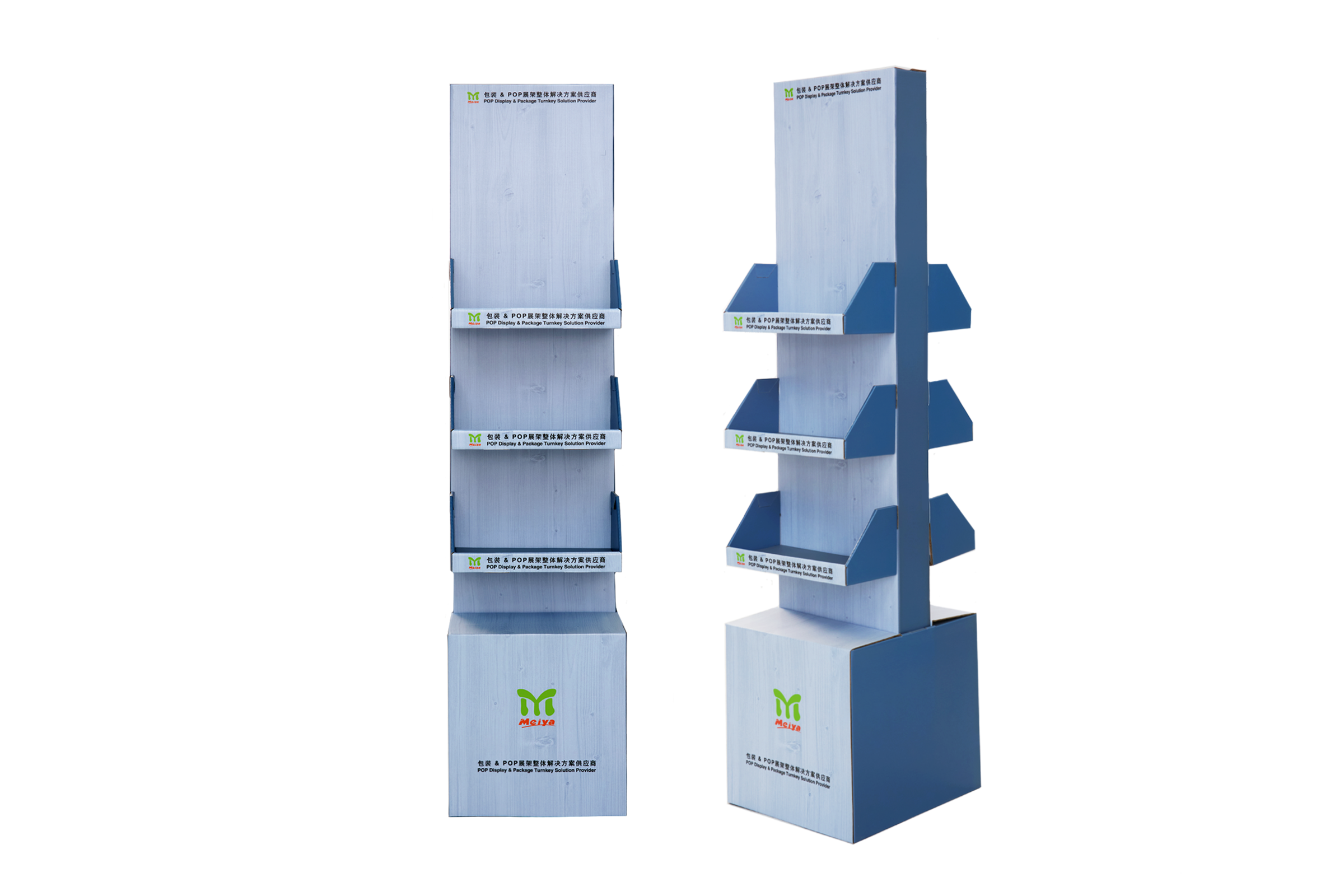 Three-tier double-sided floor display stand