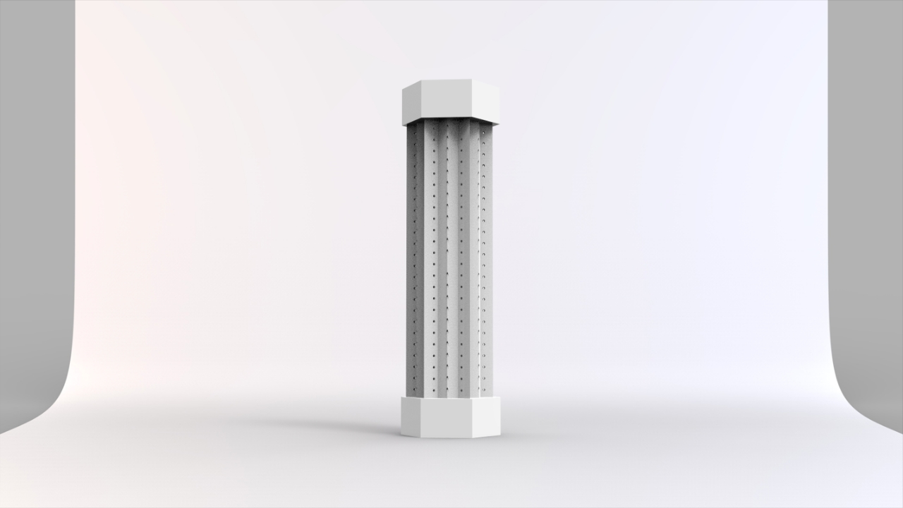 Fashion trend polygonal column-shaped floor display stand for sunglasses