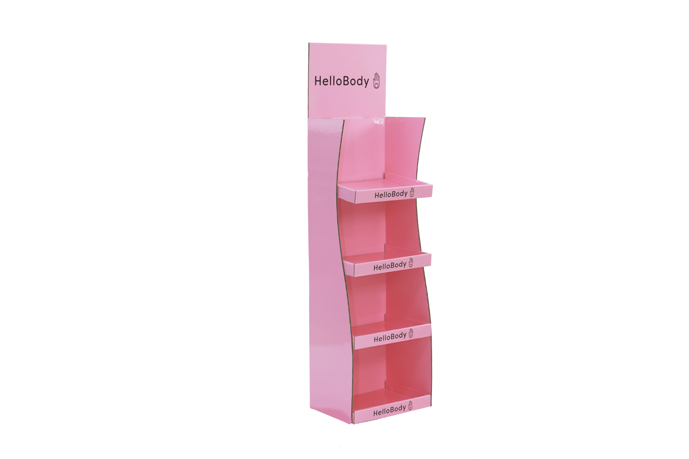 Four-Tier Curved Floor Display Stand