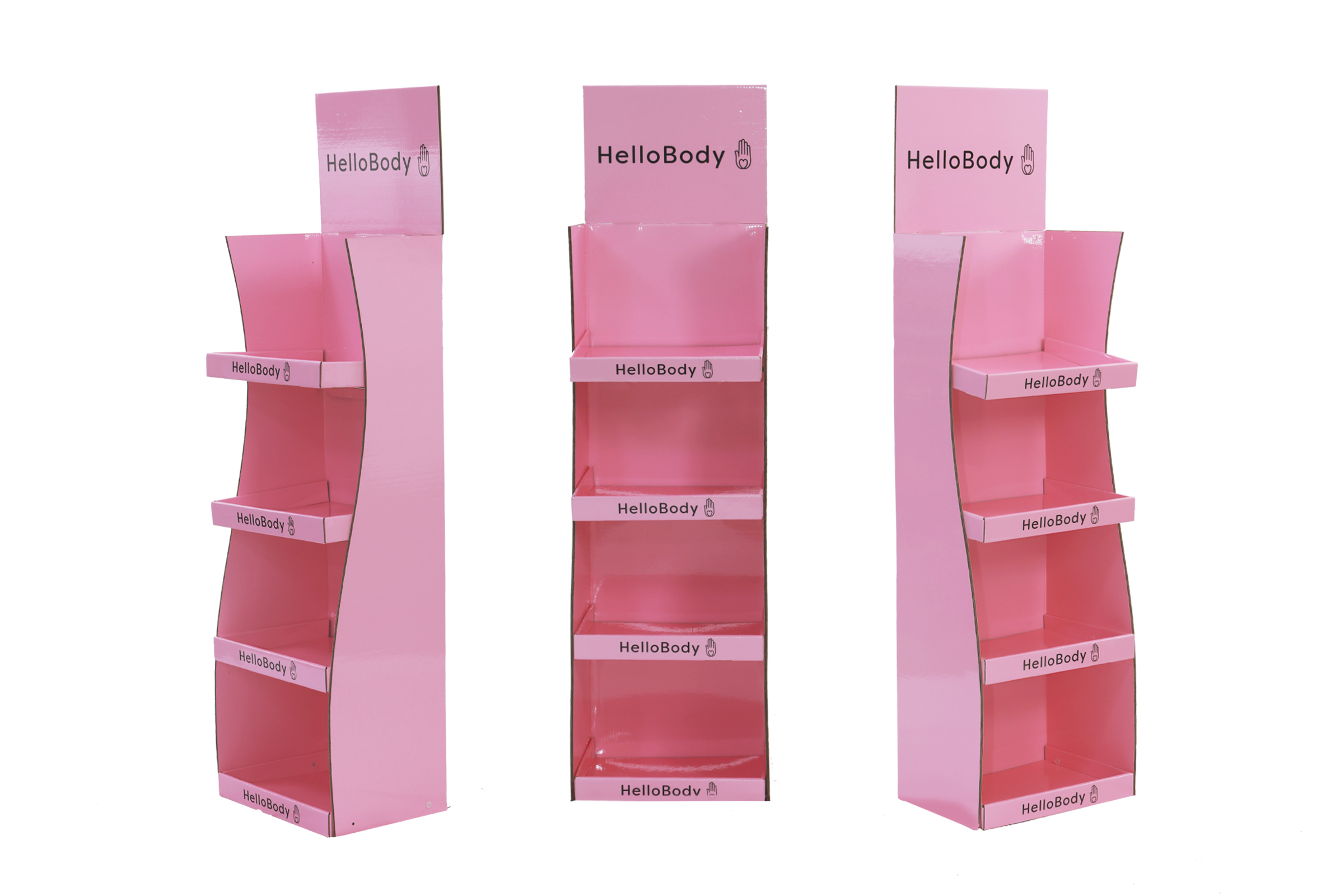 Four-Tier Curved Floor Display Stand