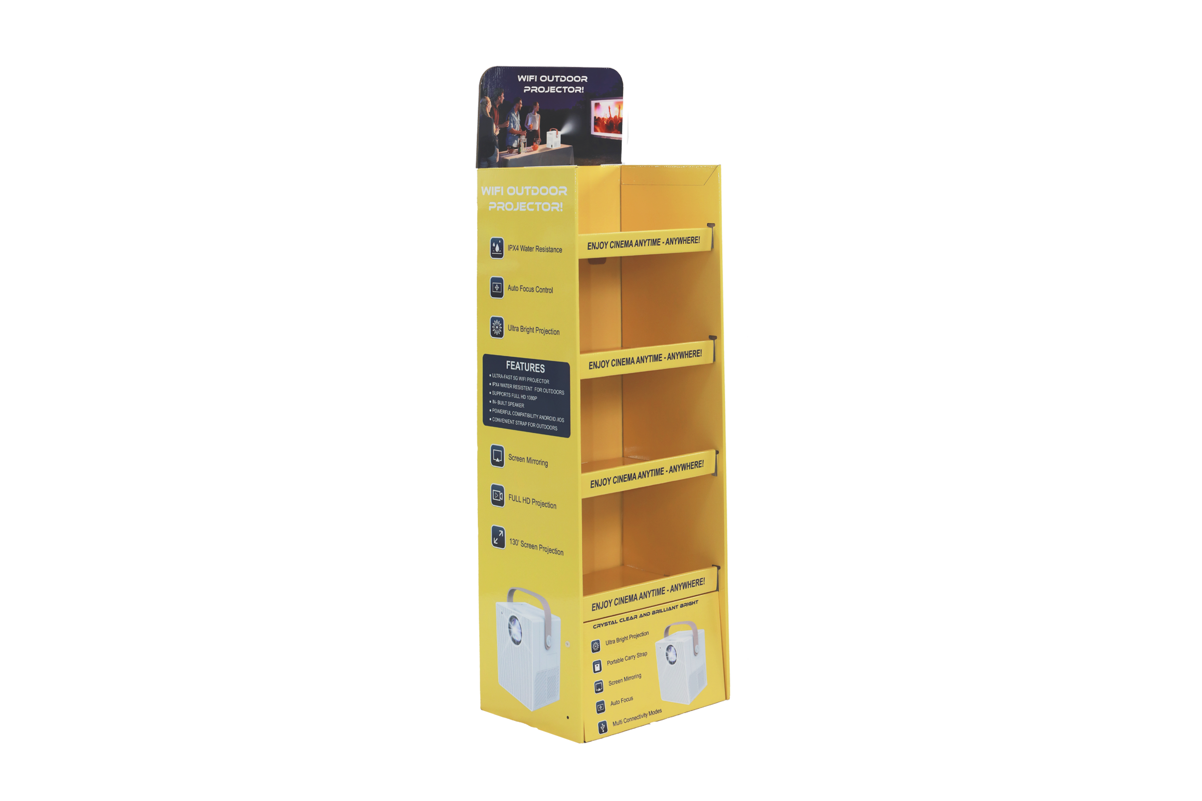 Four-Tier Projector Floor Display Stand