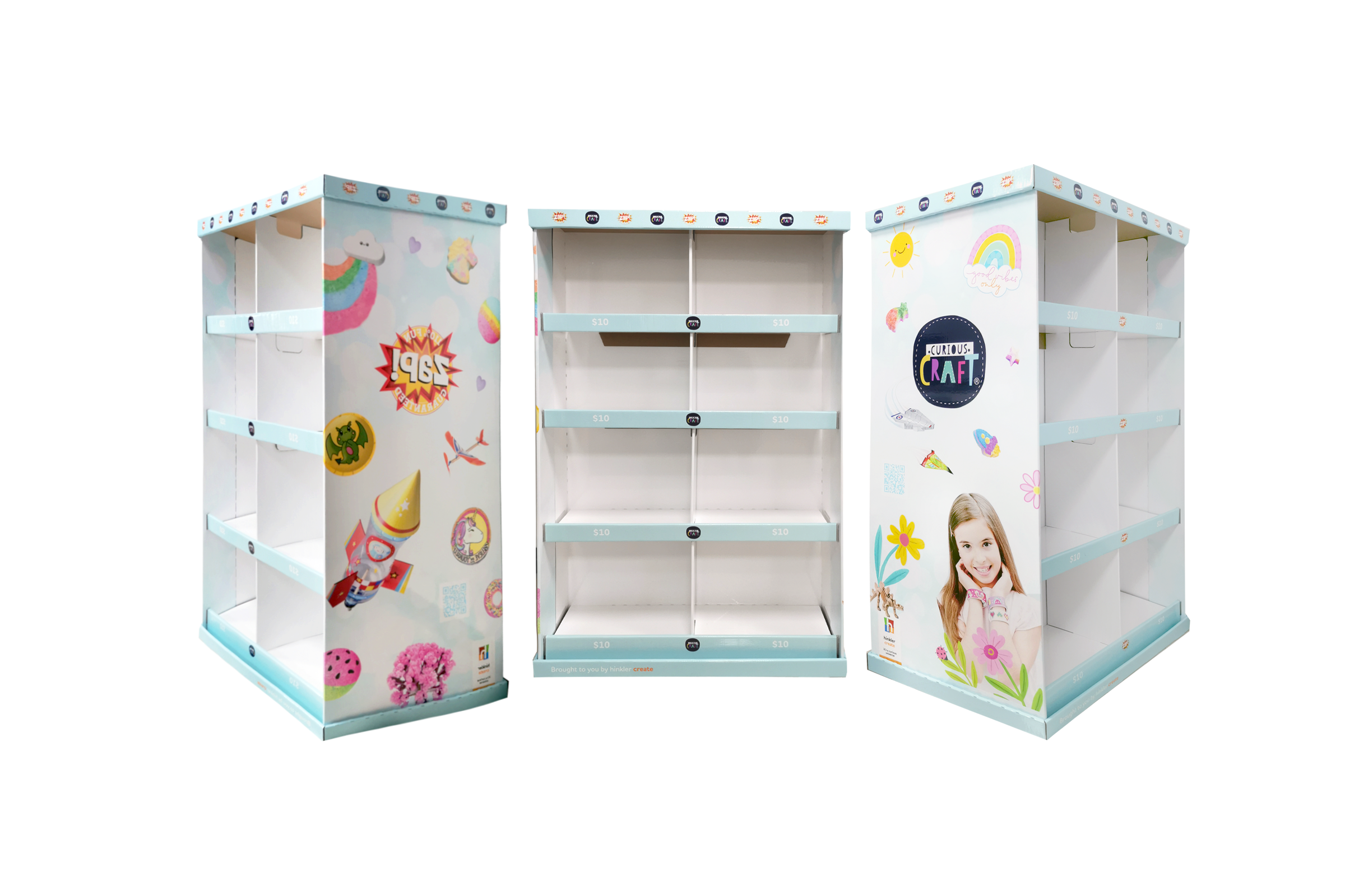 CURIOUS CRAFT Four-Tier Compartment Pallet Toy Display Rack