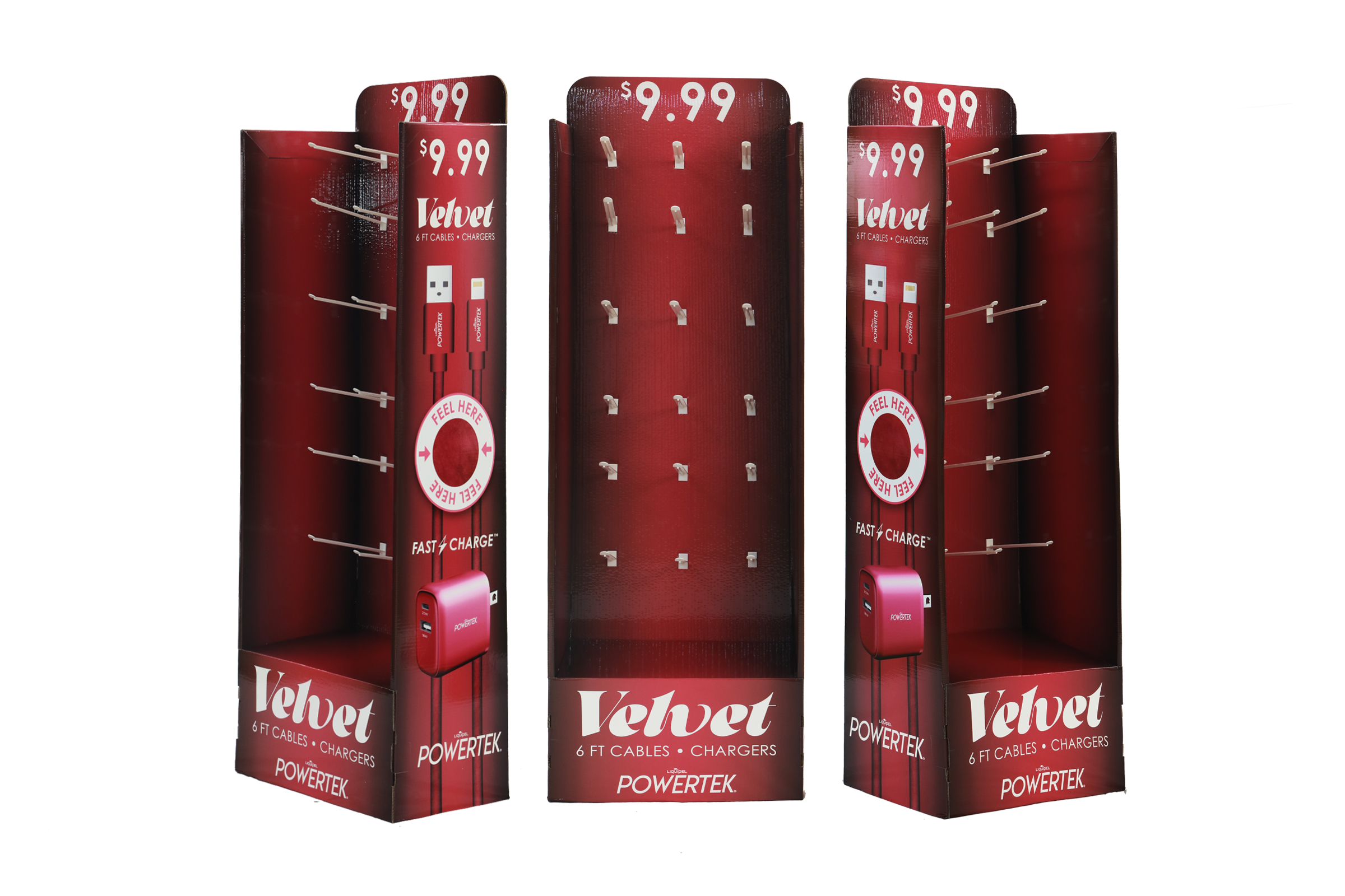 Velvet Fast-Charge Cable Hook Display Rack
