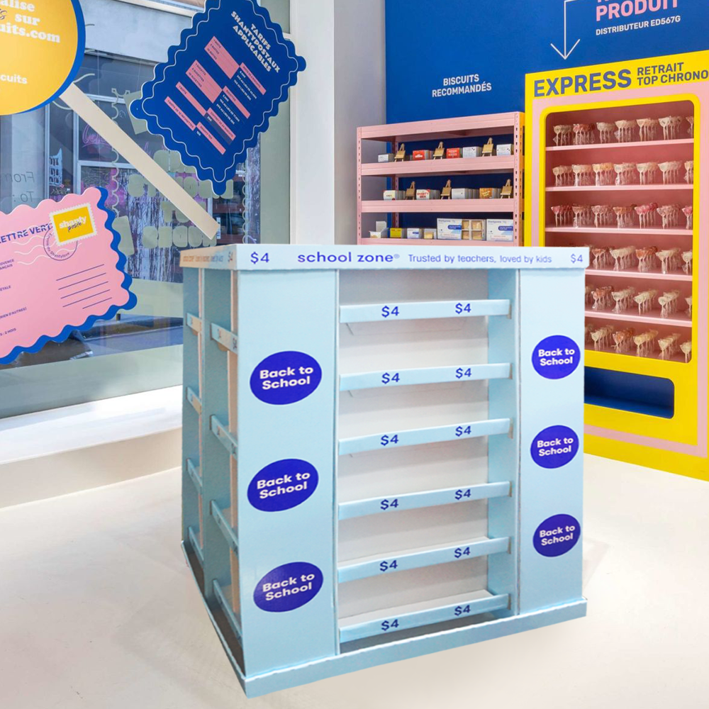 Meiya Stand’s Cardboard Displays in Grocery POS Environments